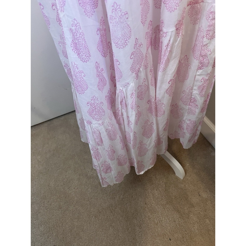 Mer St. Barth Benoite Maxi Dress Pink Paisley Off The Shoulder LRG 10/12 - Picture 9 of 12
